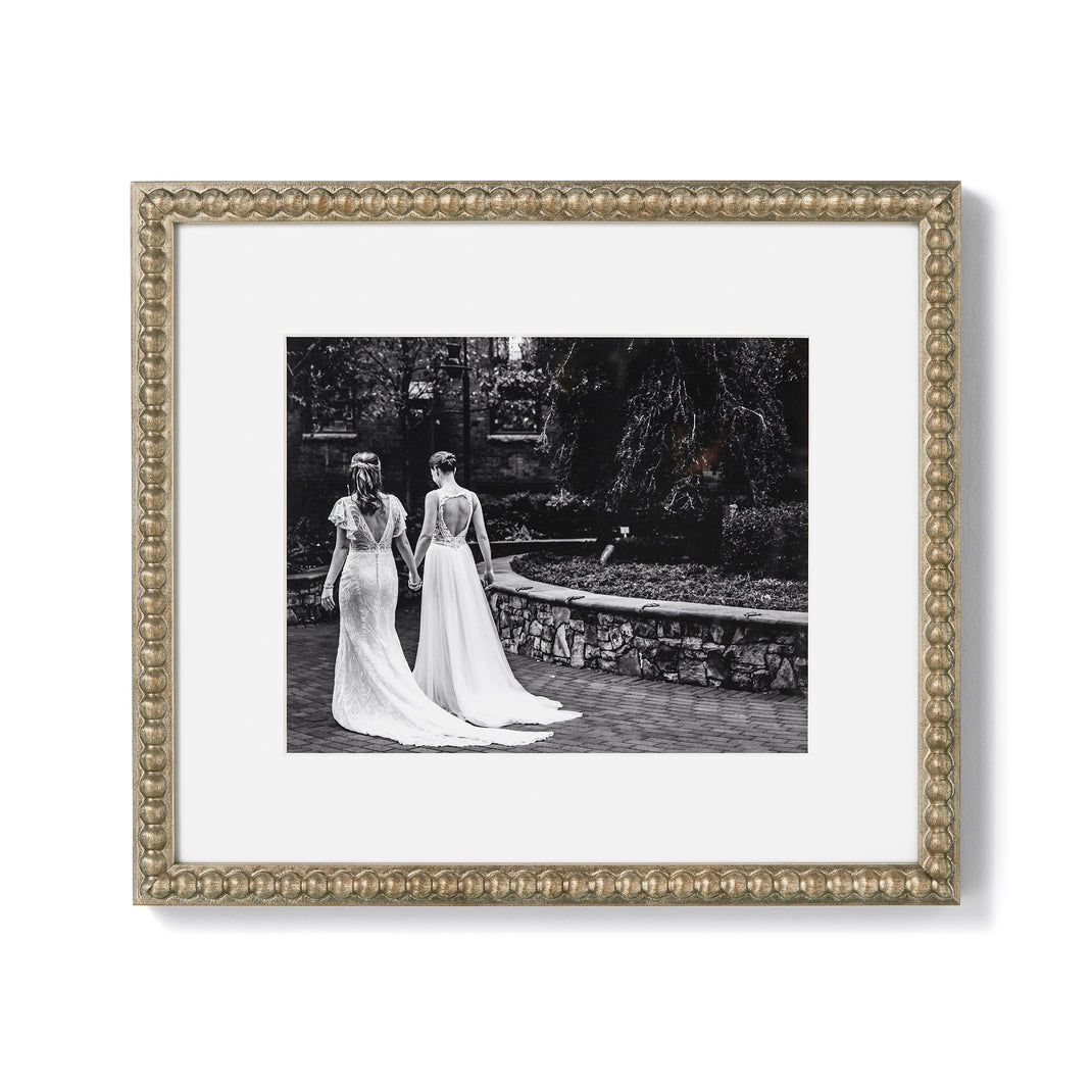 Wedding photo in silver frame