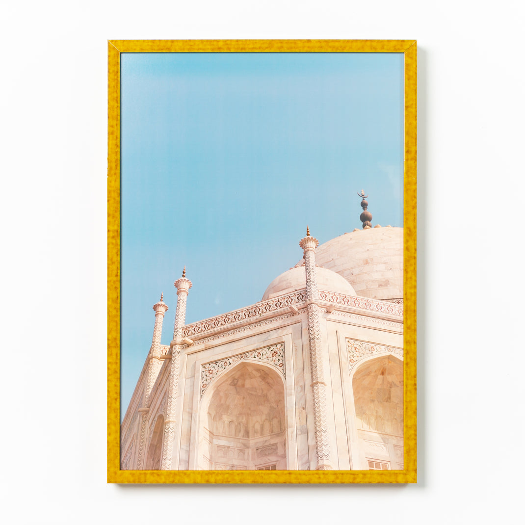 photo of the dome of a building framed in mustard yellow glazed Agra frame with no mat