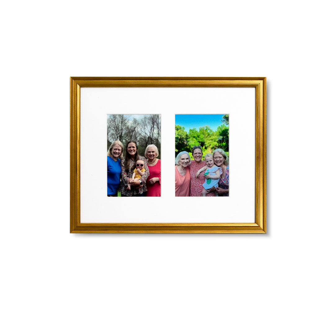 Side by Side photos of Family framed in Horizontal Duet